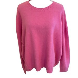 & other stories Pink Jewel Neck Oversized Sweater L